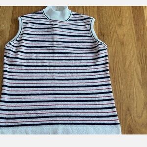Vintage Talbott velour women’s Striped Sleeveless Sweater size 36 small